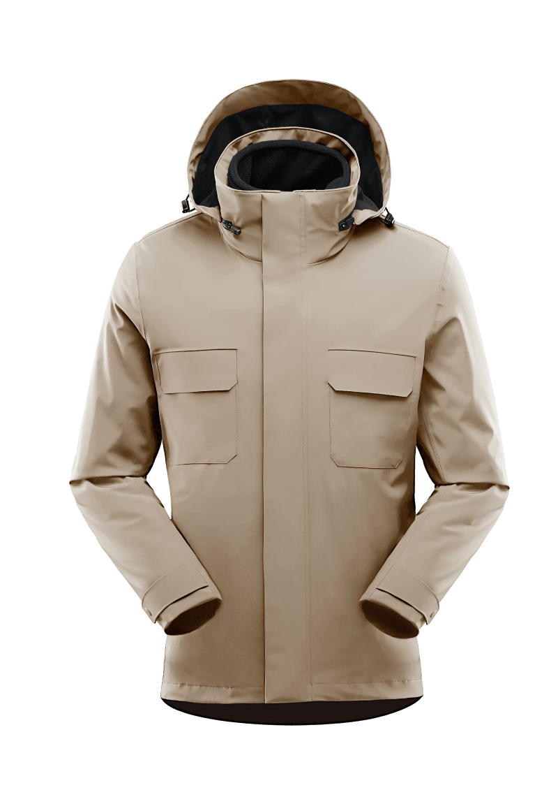 美国杜邦科技四防面料商务款纯色三件套冲锋衣